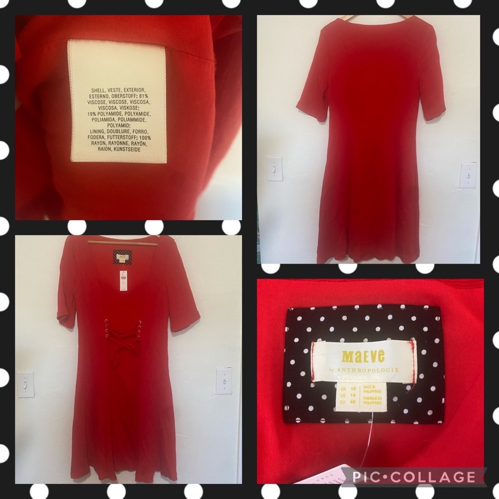 NWT Maeve Mini Red Dress-Size 14